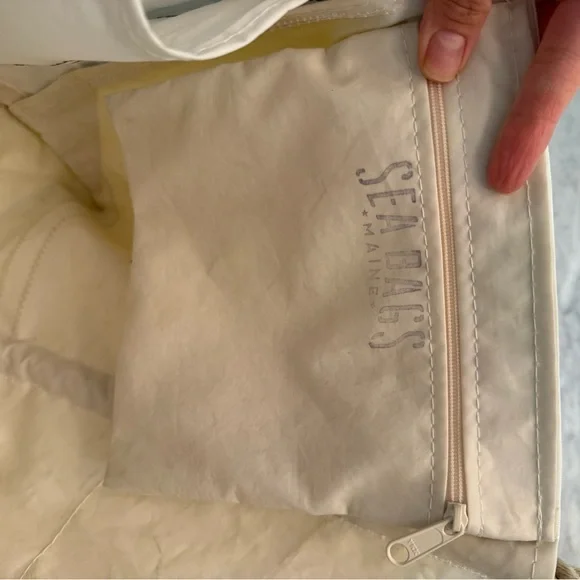 Sea Bags Maine Blue Stripe Ogunquit Beach Tote preowned preloved - Picture 5 of 11